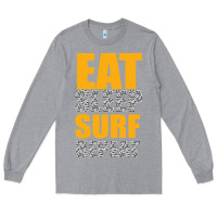 Heather Grey eat sleep surf repeat Long Sleeve Tee - Bettercallsaul