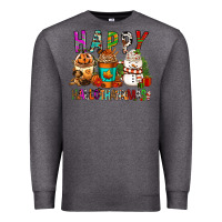 Charcoal Heather Happy hallothankmas coffee cups Premium Sweatshirt - FaDigitalArtStudio