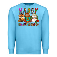 Ocean Blue Happy hallothankmas coffee cups Premium Sweatshirt - FaDigitalArtStudio