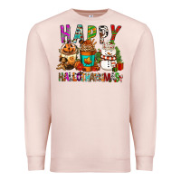 Pale Pink Happy hallothankmas coffee cups Premium Sweatshirt - FaDigitalArtStudio