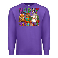Purple Happy hallothankmas coffee cups Premium Sweatshirt - FaDigitalArtStudio