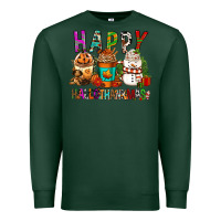 Sports Green Happy hallothankmas coffee cups Premium Sweatshirt - FaDigitalArtStudio