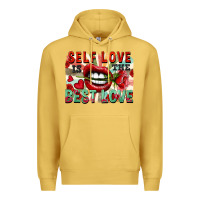 Antique Gold Self love is the best love Premium Hoodie - FaDigitalArtStudio