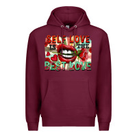 Burgundy Self love is the best love Premium Hoodie - FaDigitalArtStudio
