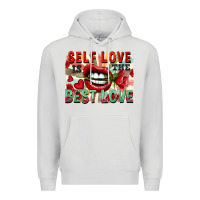 Dove Grey Self love is the best love Premium Hoodie - FaDigitalArtStudio