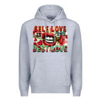 Heather Grey Self love is the best love Premium Hoodie - FaDigitalArtStudio