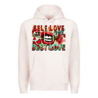 Pale Pink Self love is the best love Premium Hoodie - FaDigitalArtStudio