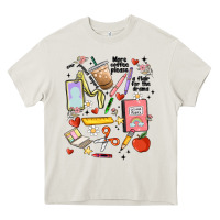 Cream can't talk right now doing teacher stuff Heavy Core Tee - MaliasSmallBusiness