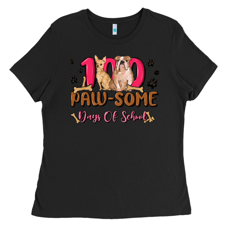 100 Paw Some Days Of School Ladies Tee by MaliasSmallBusiness | Teevron