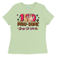 Matcha 100 paw some days of school Ladies Tee - MaliasSmallBusiness