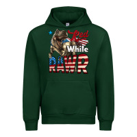 Forest Green Red White Rawr Dinosaur T-Rex Urban Hoodie - LillyAllenDesigns