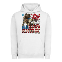Pigment Lunar Rock Red White Rawr Dinosaur T-Rex Urban Hoodie - LillyAllenDesigns