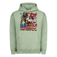 Pigment Oil Green Red White Rawr Dinosaur T-Rex Urban Hoodie - LillyAllenDesigns