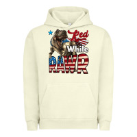 Pigment Pistachio Red White Rawr Dinosaur T-Rex Urban Hoodie - LillyAllenDesigns