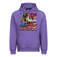Tulip Red White Rawr Dinosaur T-Rex Urban Hoodie - LillyAllenDesigns