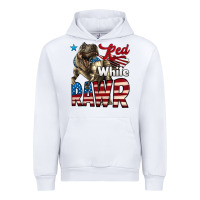 White Red White Rawr Dinosaur T-Rex Urban Hoodie - LillyAllenDesigns