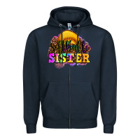 Navy softball sister Zipper Hoodie - OliviaCreatesArt