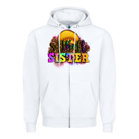 White softball sister Zipper Hoodie - OliviaCreatesArt