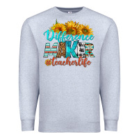Heather Grey difference maker teacher life Premium Sweatshirt - BundleAndBundleShop
