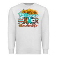 Oatmeal Heather difference maker teacher life Premium Sweatshirt - BundleAndBundleShop