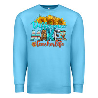 Ocean Blue difference maker teacher life Premium Sweatshirt - BundleAndBundleShop