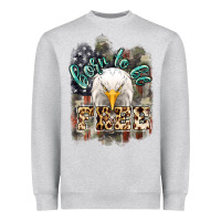 Heather Grey Born to be free 4th of july Heavyweight Sweatshirt - HowdyJamesFarm