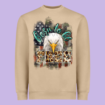 Born To Be Free 4th Of July Heavyweight Sweatshirt Designed By Howdyjamesfarm