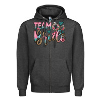 Charcoal Heather team bride Zipper Hoodie - OliviaCreatesArt