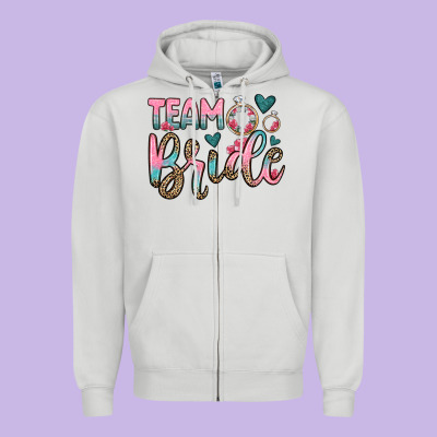 Team Bride Zipper Hoodie Designed By Oliviacreatesart