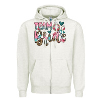 Oatmeal Heather team bride Zipper Hoodie - OliviaCreatesArt