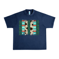 Navy leopard cowhide brush stroke Urban Heavy Tee - Artiststas