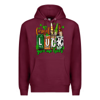 Burgundy St. Patrick's Forget luck give me beer Premium Hoodie - OliviaCreatesArt