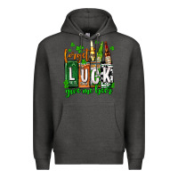 Charcoal Heather St. Patrick's Forget luck give me beer Premium Hoodie - OliviaCreatesArt