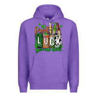 Purple St. Patrick's Forget luck give me beer Premium Hoodie - OliviaCreatesArt
