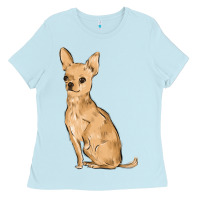 Baby Blue chihuahua Ladies Tee - MaliasSmallBusiness