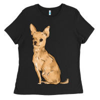 Black chihuahua Ladies Tee - MaliasSmallBusiness