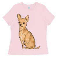 Bubblegum Pink chihuahua Ladies Tee - MaliasSmallBusiness