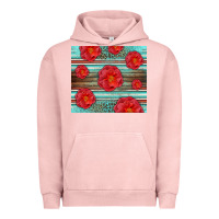 Pigment Salmon Western Roses Urban Hoodie - LillyAllenDesigns