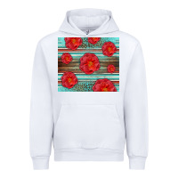 White Western Roses Urban Hoodie - LillyAllenDesigns