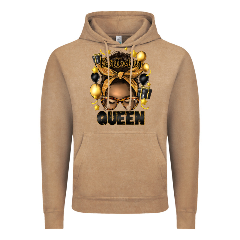 Birthday Queen Afro Messy Bun Vintage Hoodie by Artiststas | Teevron