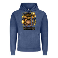 Vintage Denim birthday queen afro messy bun Vintage Hoodie - Artiststas