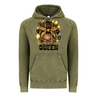 Vintage Olive birthday queen afro messy bun Vintage Hoodie - Artiststas