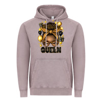Vintage Zinc birthday queen afro messy bun Vintage Hoodie - Artiststas