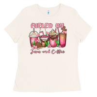 Bone fueled by jesus and coffee Ladies Tee - MaliasSmallBusiness