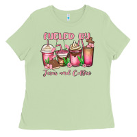 Matcha fueled by jesus and coffee Ladies Tee - MaliasSmallBusiness