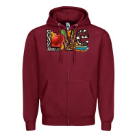 Burgundy love teacher Zipper Hoodie - OliviaCreatesArt