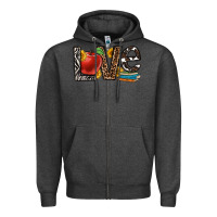 Charcoal Heather love teacher Zipper Hoodie - OliviaCreatesArt