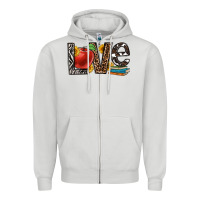 Dove Grey love teacher Zipper Hoodie - OliviaCreatesArt