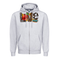 Heather Grey love teacher Zipper Hoodie - OliviaCreatesArt