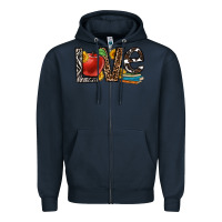 Navy love teacher Zipper Hoodie - OliviaCreatesArt